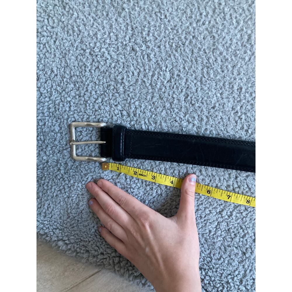 Allen Edmonds Dress Belt 40 Handmade in USA Leather Black Silver Classic Luxury - Picture 9 of 14